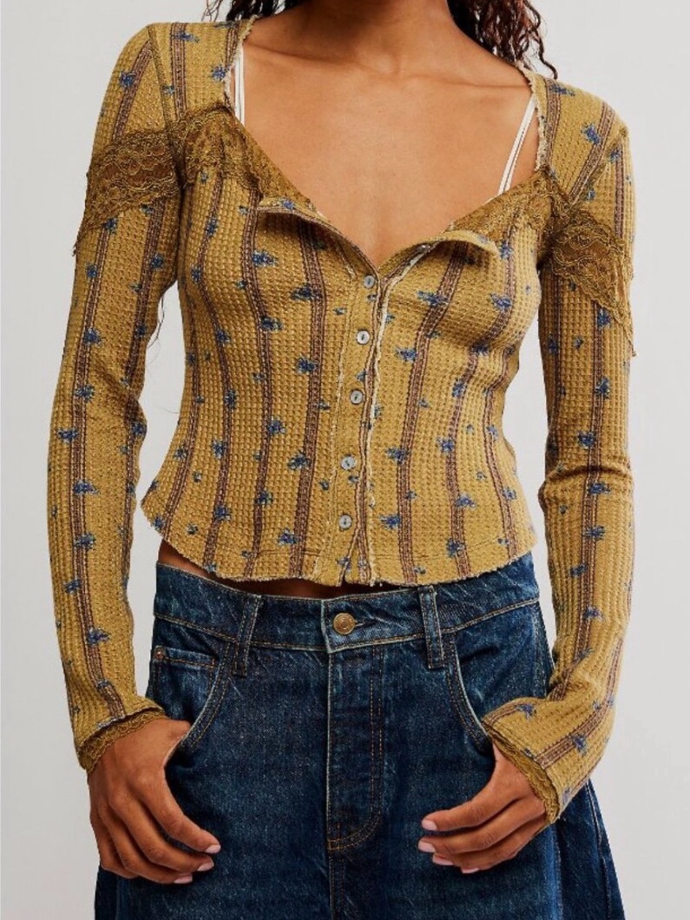 Free People Let’s Party Printed Cardi